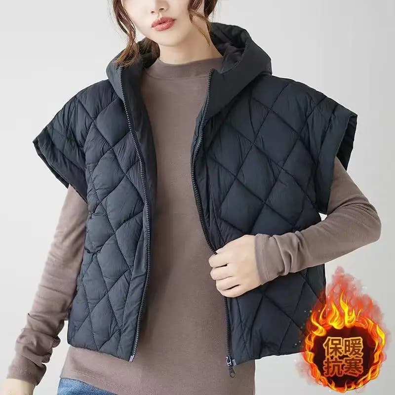 Waistcoats for Women Lightweight Adding Cotton Vest Casual Sleeveless Cardigans Vintage Hooded Cropped Jackets Loose Women Tops