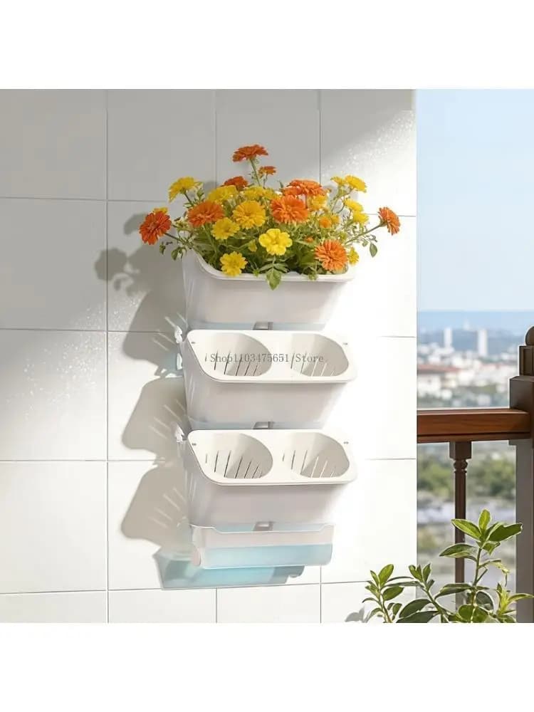 Decorative Wall Hanging Planter With Auto Watering For Indoor Plant Balcony