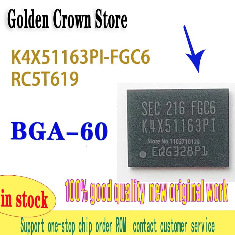 K4X51163PI-FGC6 5 PZ/LOTTO Chip di Memoria BGA60 DDR SDRAM 64M Memoria Flash RC5T619 BGA80