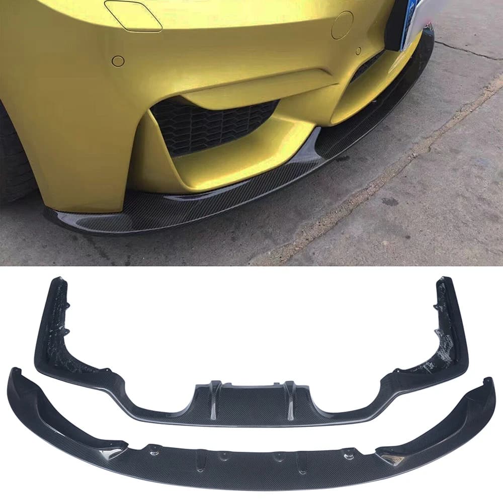F82/F83 M4 Labbro anteriore e diffusore posteriore in fibra di carbonio stile 3D con bullone diretto