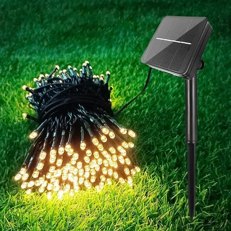 Solar Powered LED Garland Lights 5M 12M 22M Waterproof Fairy String for Outdoor Garden Holiday Party Decor