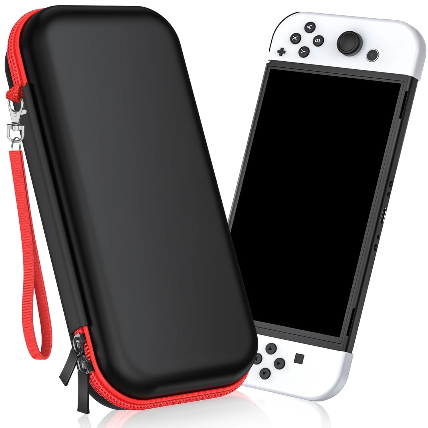 Borsa porta accessori DinoFire X173 per custodia Switch OLED e custodia da trasporto Switch, nera e rossa