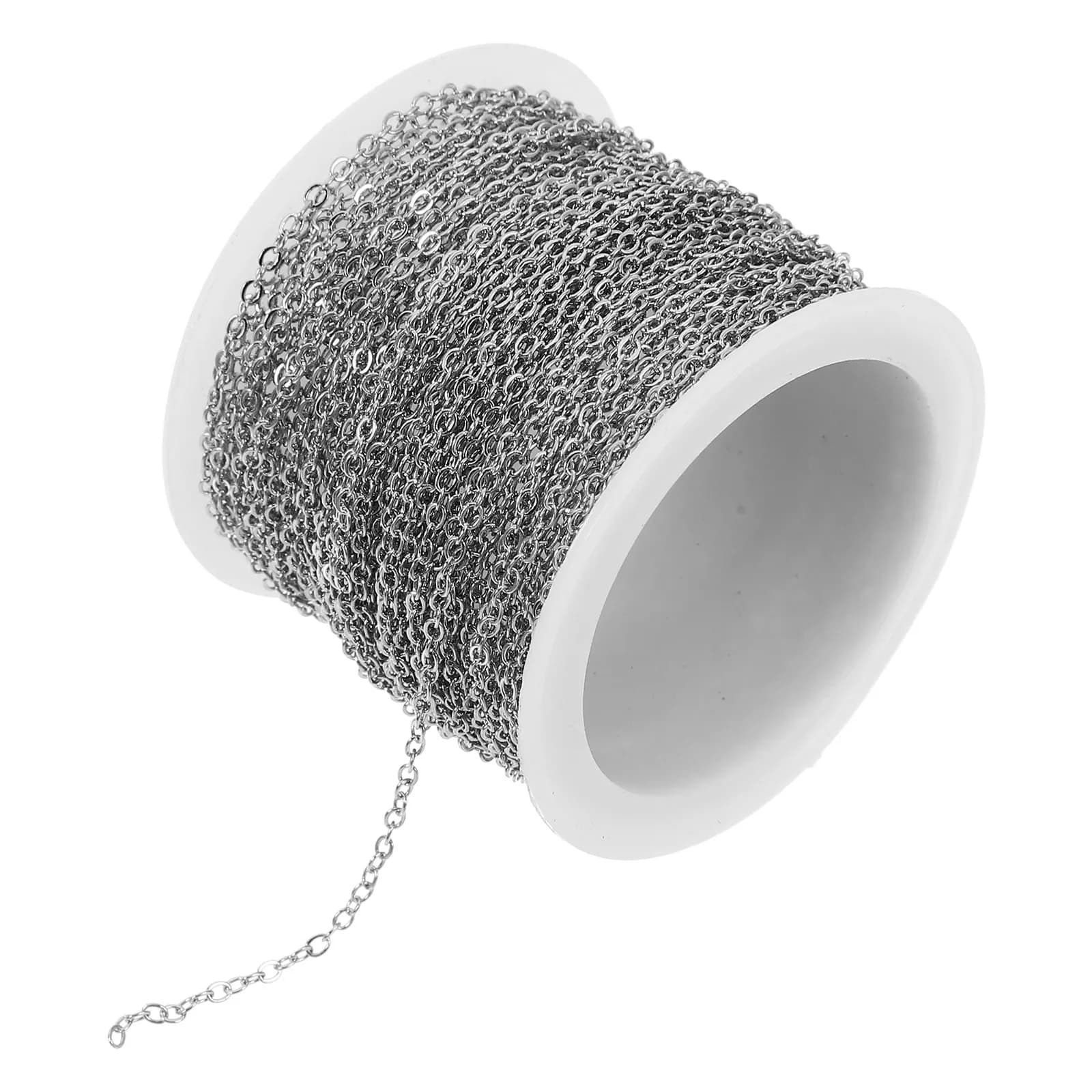1 Rotolo di Catena Piatta Larga in Rame per Creazione Gioielli Fai da Te, Collane, Bracciali, Orecchini, Forniture per Bigiotteria, Regolabile