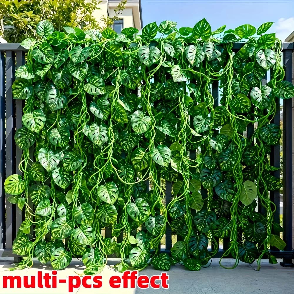 Set of 4 Artificial Plants Pendants, Fake Tropical Plants, Plastic Monster Leaves, Turtle Leaves for Garden Decorations and Weddings 2026