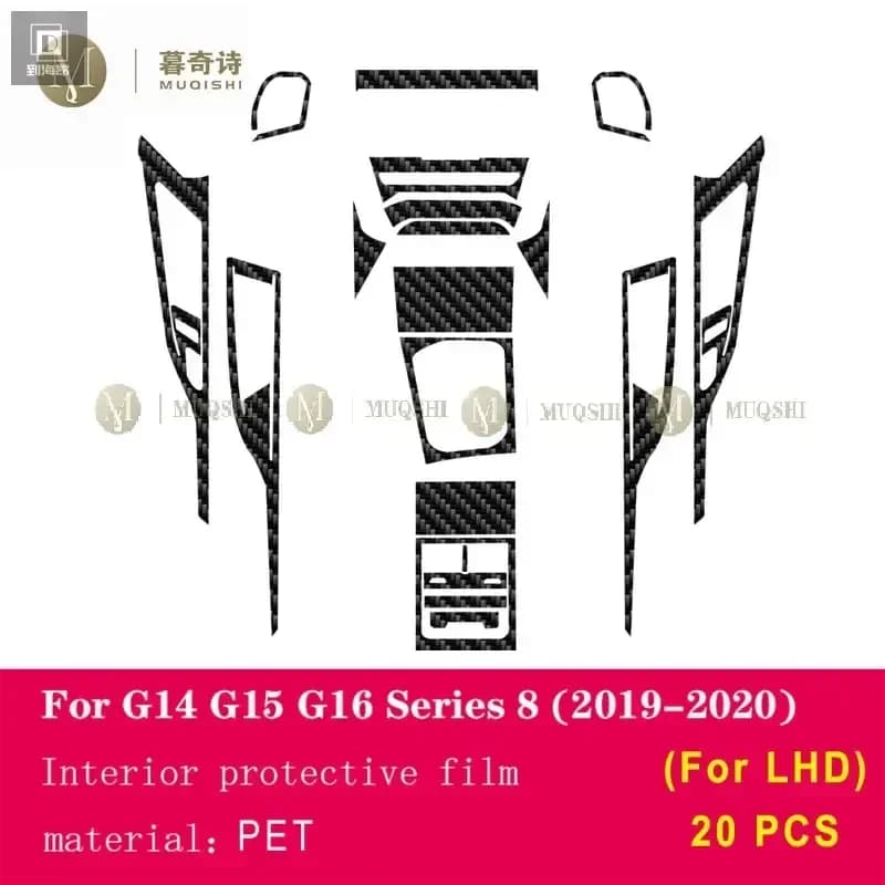 Per BMW G14 G15 G16 Serie 8 2019-2023 PET 5D Pellicola in fibra di carbonio Interni auto Console centrale Antigraffio Resist Refit Schermo PPF
