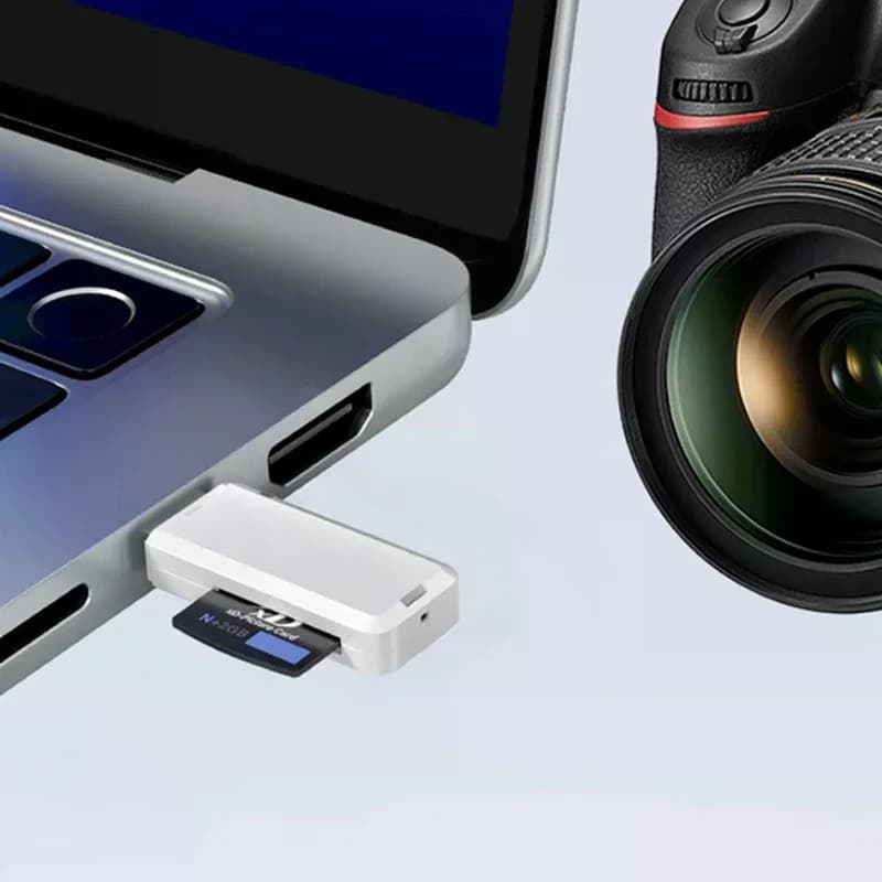 Lettore di schede fotografiche USB 2.0, adattatore di memoria per fotocamere da tipo C a Micro USB tipo C