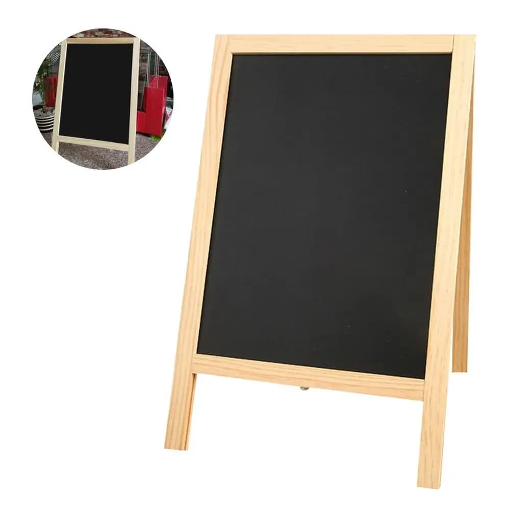 Di alta Qualità 30*19 cm Una Cornice Double Sided Lavagna Autoportante Lavagna In Legno Mini Lavagna Attività Segno Da Tavolo Menu Bordo