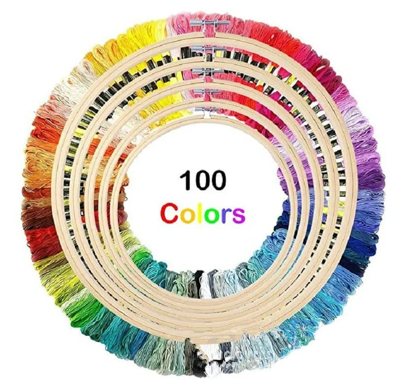 100 colori matasse set di aghi da ricamo filo punzone cuciture kit per maglieria donna mamma accessori per cucire fai da te