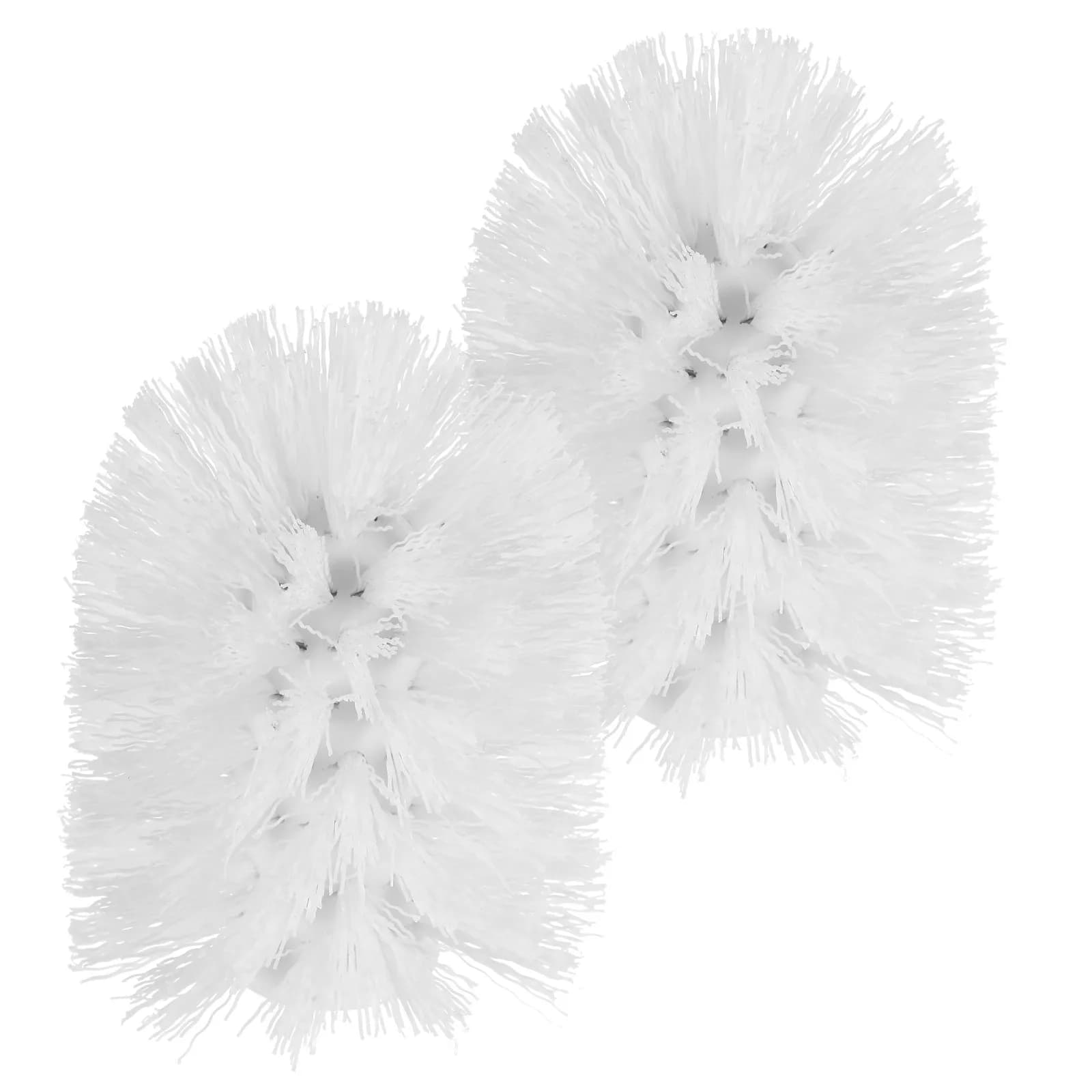 2Pcs Toilet Brush Head Replacement Plastic Strong Bristles Bathroom Washroom Cleaning Brush Refill Accessories for Threaded