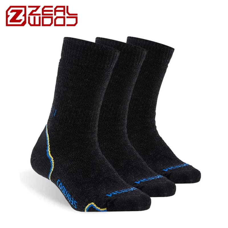 ZEALWOOD Escursionismo Trekking Calzini spessi in lana merino da donna da uomo Caldi termici invernali per neve fredda Cuscino per sport all'aria aperta 1/3 paia