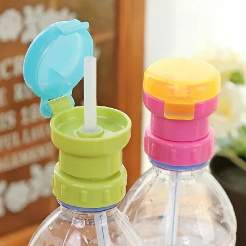 1 pcs Water Bottle Cap for Outfit Children Suit Juice Water bottle Twist cover cap with straw Safe drink Drinking pot Drinkware
