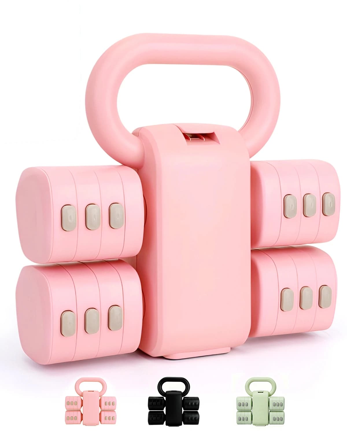 Kettlebell e Manubrio Regolabili a Doppia Funzione, Attrezzatura per Allenamento con Pesi per Donne, Uso Domestico
