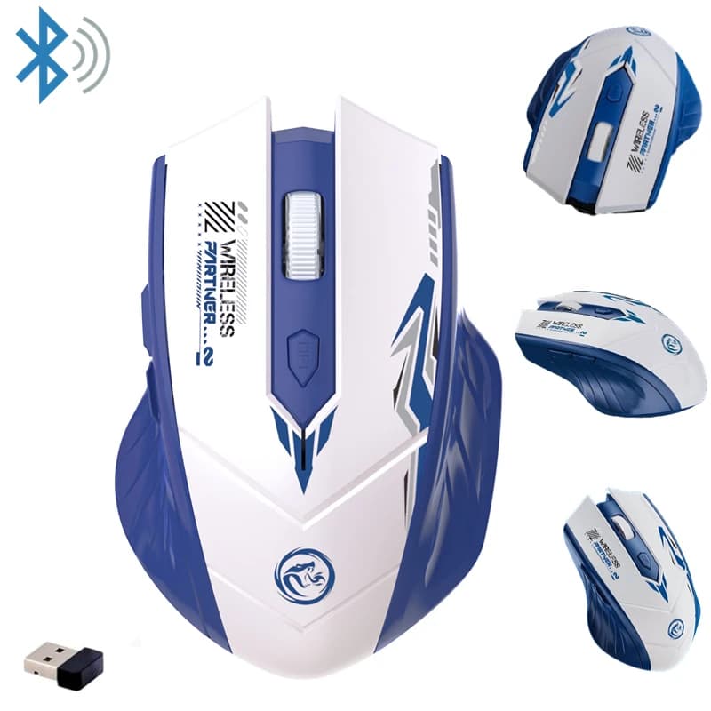 2.4G Wireless Mouse Bluetooth 5.4 Dual-mode Mouse Rechargeable Mouse E-Sport Gaming Mouse for PC 1600 DPI for Computer