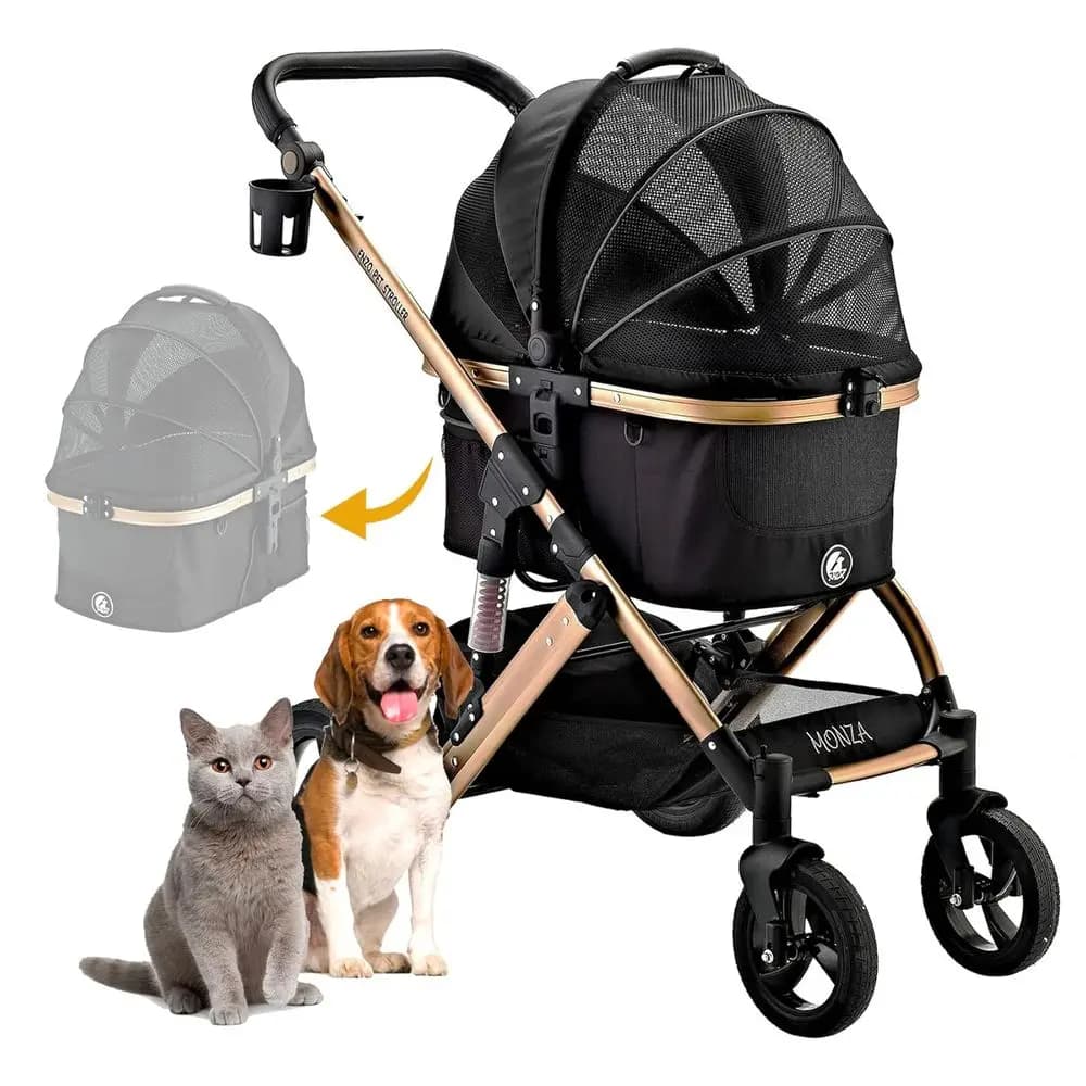 Passeggino 3-in-1, Trasportino da Viaggio e Seggiolino Auto per Animali Domestici di Lusso