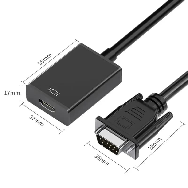 Cavo adattatore convertitore completo compatibile da VGA a HDMI 1080P con uscita audio Adattatore VGA HD per PC portatile a proiettore HDTV