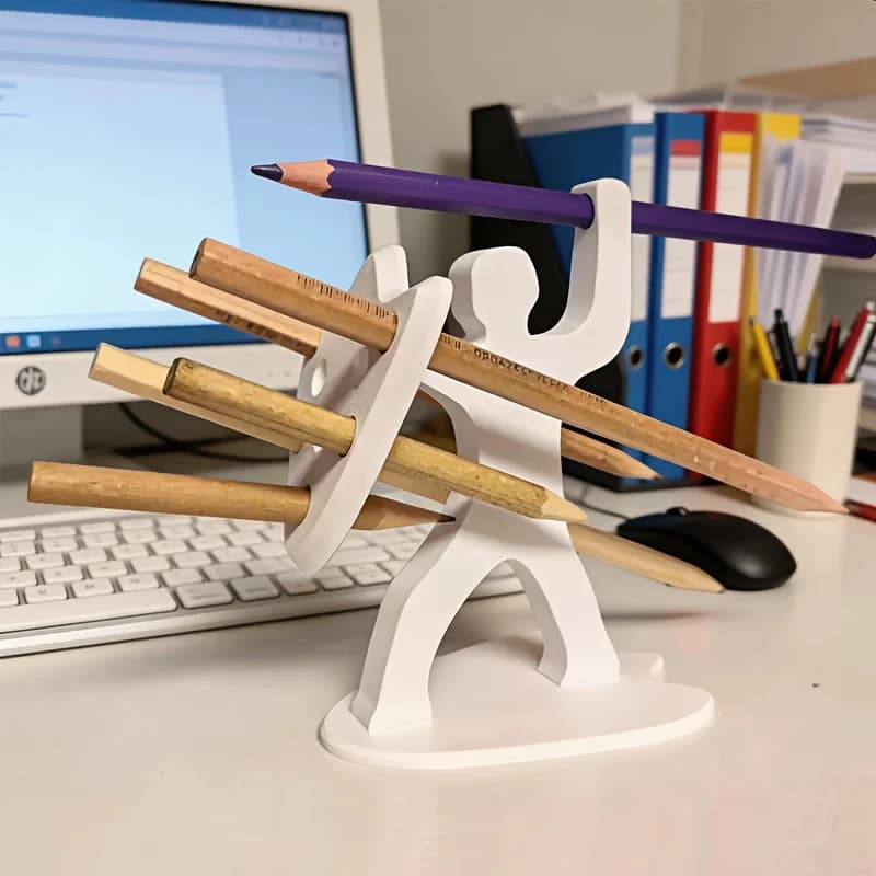 Creative Vertical Desk Stationery Organizer Pen Rack Storage Holder for Office Studio Artist Writer Stationery Gift