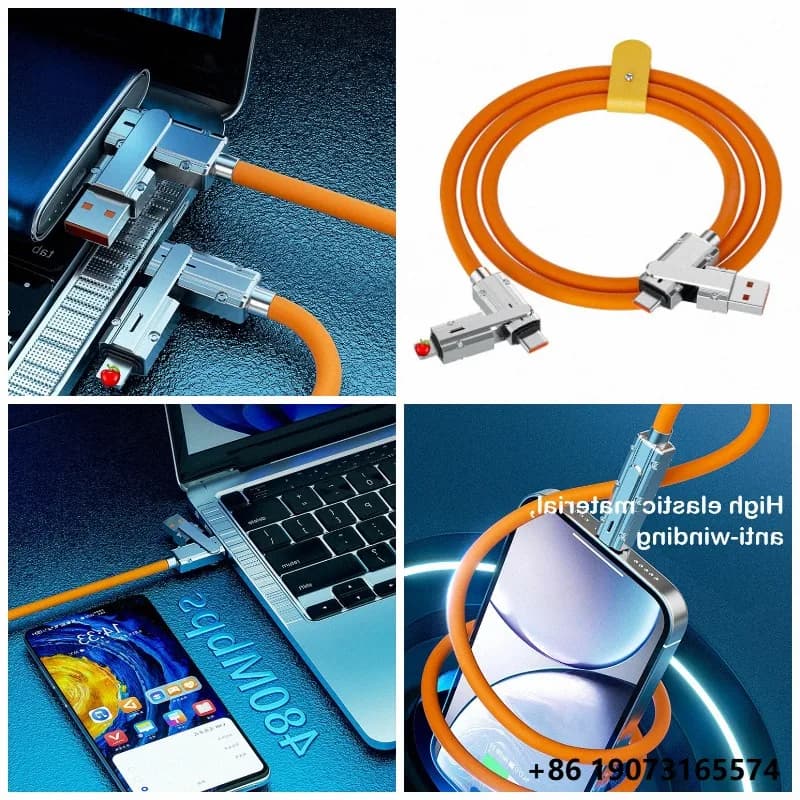 USB to Type C Fast Charging Data Cable PD 100W 120W USB C TPE Jacket Fast Charger Kable