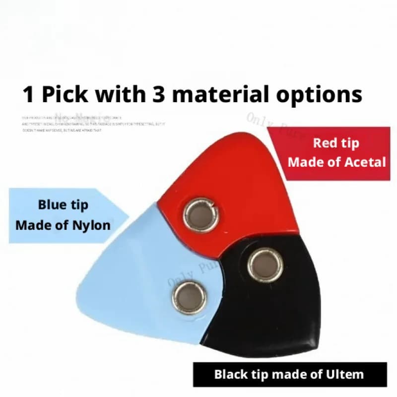 Plettro per Chitarra 3-in-1 Prodotto in Canada, Plettro Antiscivolo per Speed Picking, Accessori per Chitarra a 3 Punte Multi-Sound