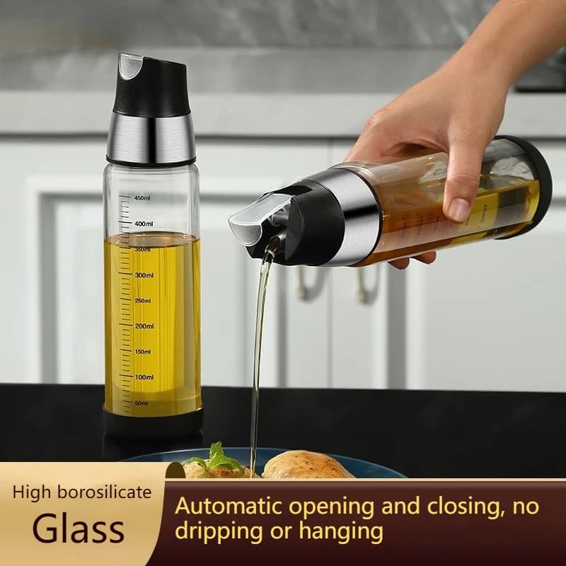 Y189 apertura automatica chiusura pentola per olio cucina vaso per olio in vetro ad alta temperatura salsa di soia a prova di perdite aceto bottiglie di sesamo