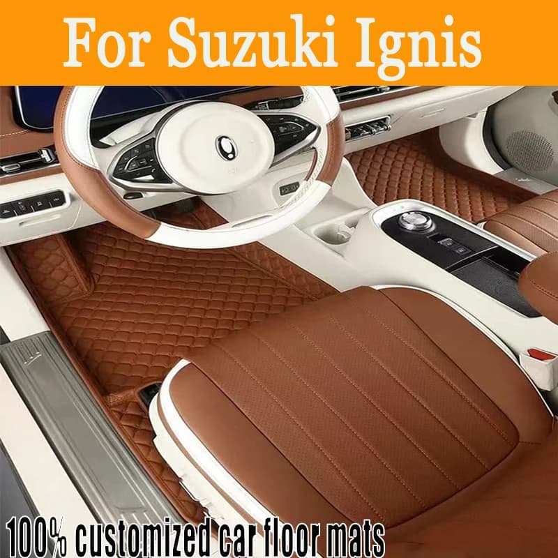 Tappetini per auto automobilistici personalizzati per Suzuki Ignis 2017 2018 2019 2020 Auto di lusso in pelle uomo donna tappetini per auto copertura completa