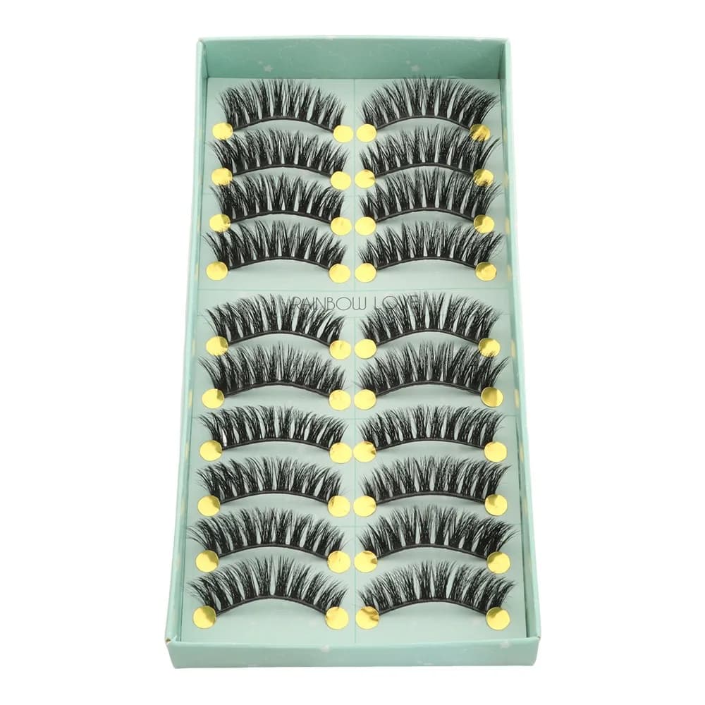 Ciglia Finte Voluminose da Donna, Fatte a Mano, Cruelty-Free, Naturali e Lunghe, Strumenti per il Trucco Occhi, Extension Ciglia