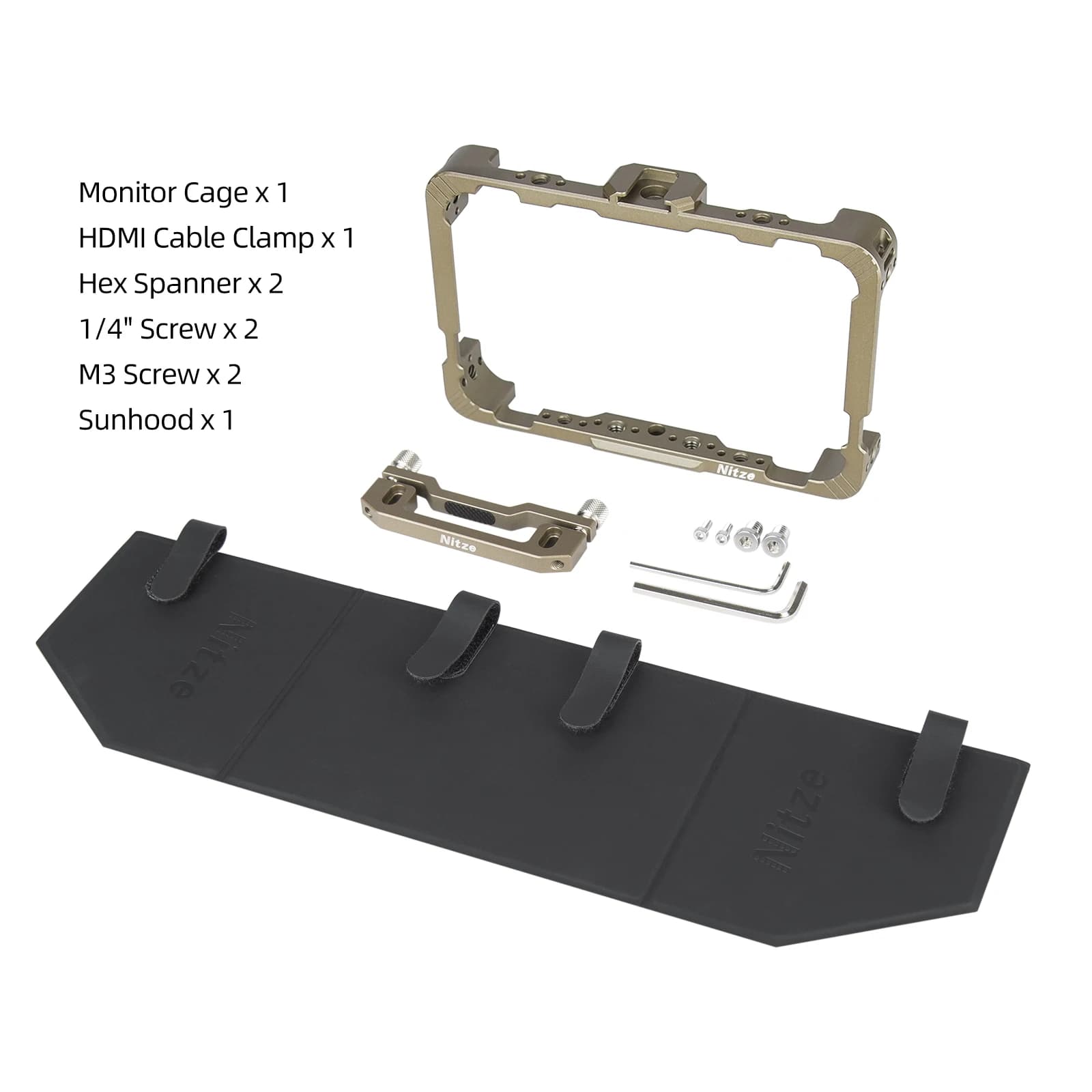 Gabbia Nitze con morsetto per cavo HDMI e parasole per Atomos Ninja/Ninja Ultra/Ninja V/Ninja V Plus/Shinobi/ZATO Connect Monitor