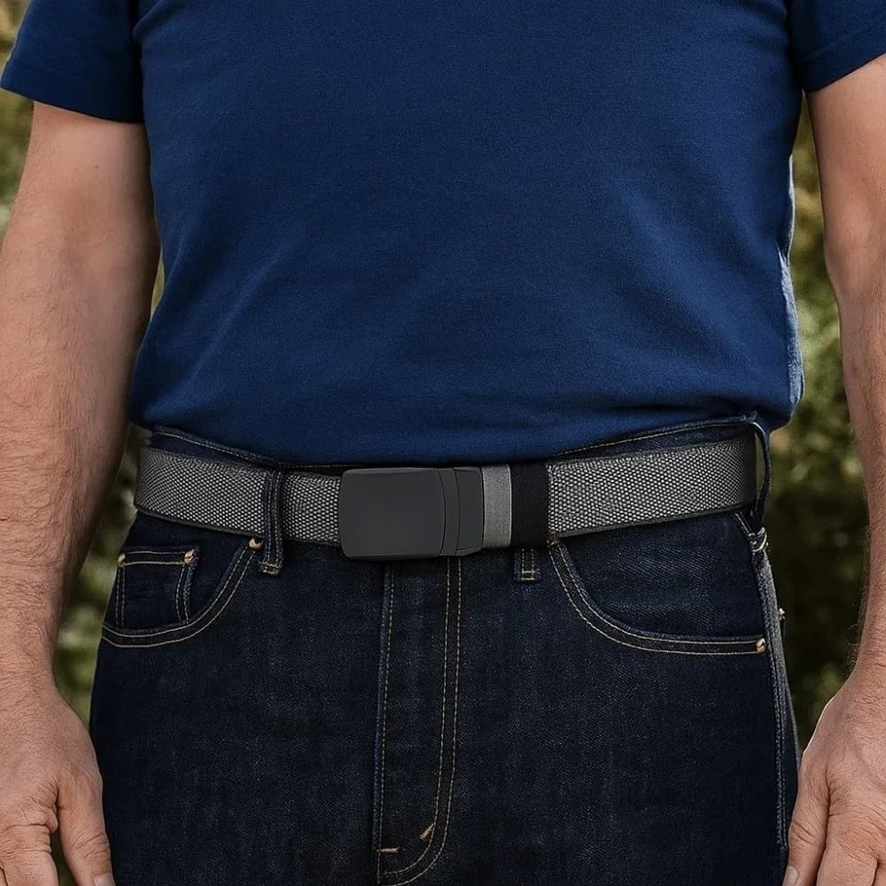 Men's Belts in Nylon Double Face Swivels with Quick Hook, Belt Accessories, Adjustable Straps with Alloy Buckle