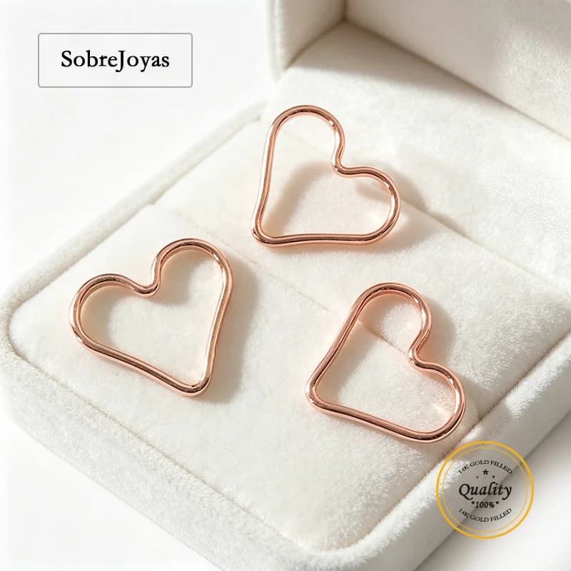 14K Rose Gold Filled 1x15mm Heart Shaped Jump Ring 18ga Soldered Closed Wire Wholesale Bulk DIY Jewelry Findings