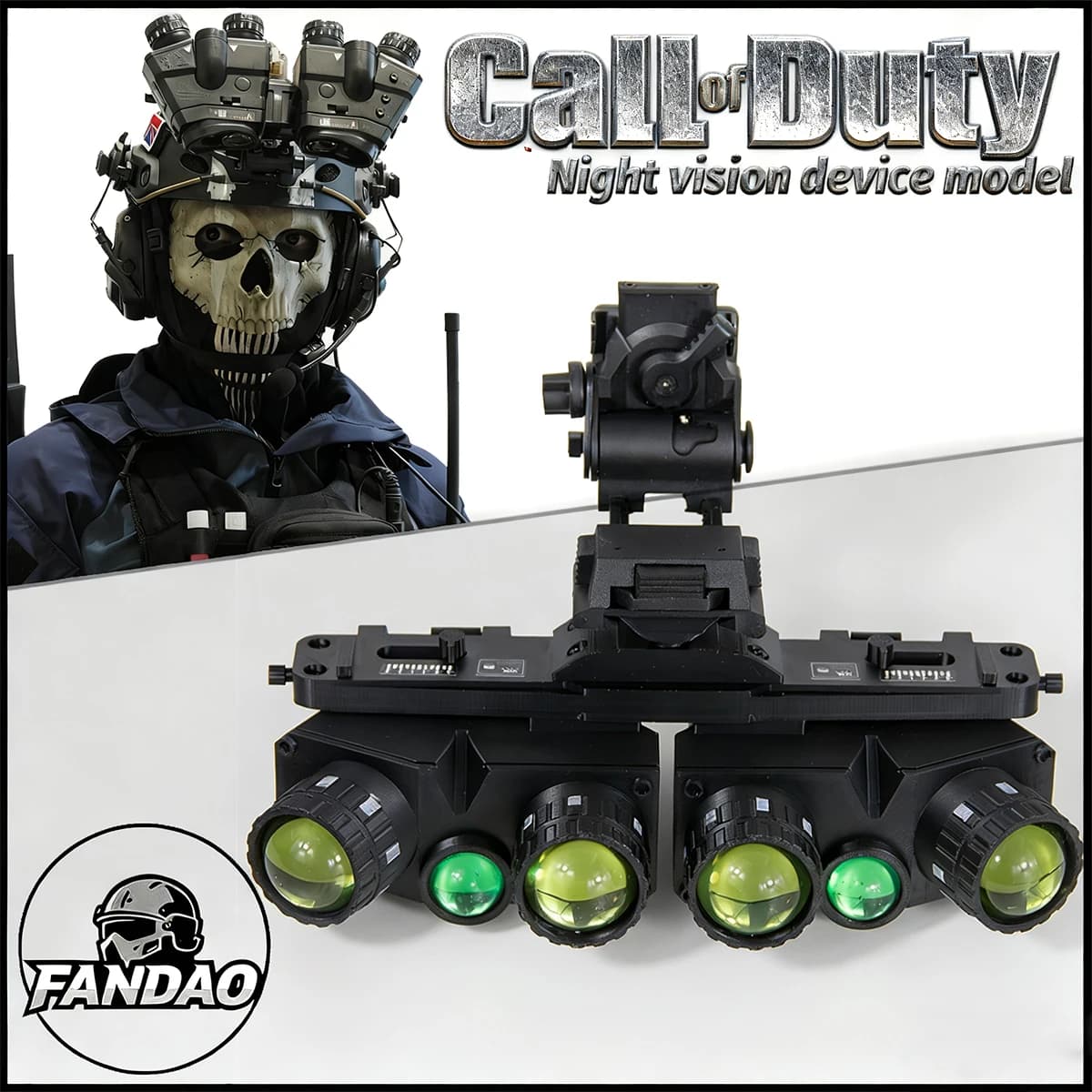 COD 19 Night Raid Ghost Modello di occhiali per la visione notturna con supporto L4G24 Call Of Duty Ghosts Koenig Casco tattico Attrezzatura cosplay