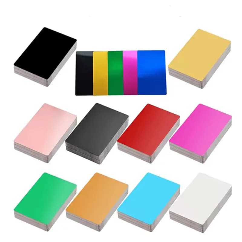 5 pezzi 0.2mm 0.45mm biglietto da visita aziendale in metallo portatile vuoto in alluminio per incisione laser stampa logo personalizzabile carte da ufficio
