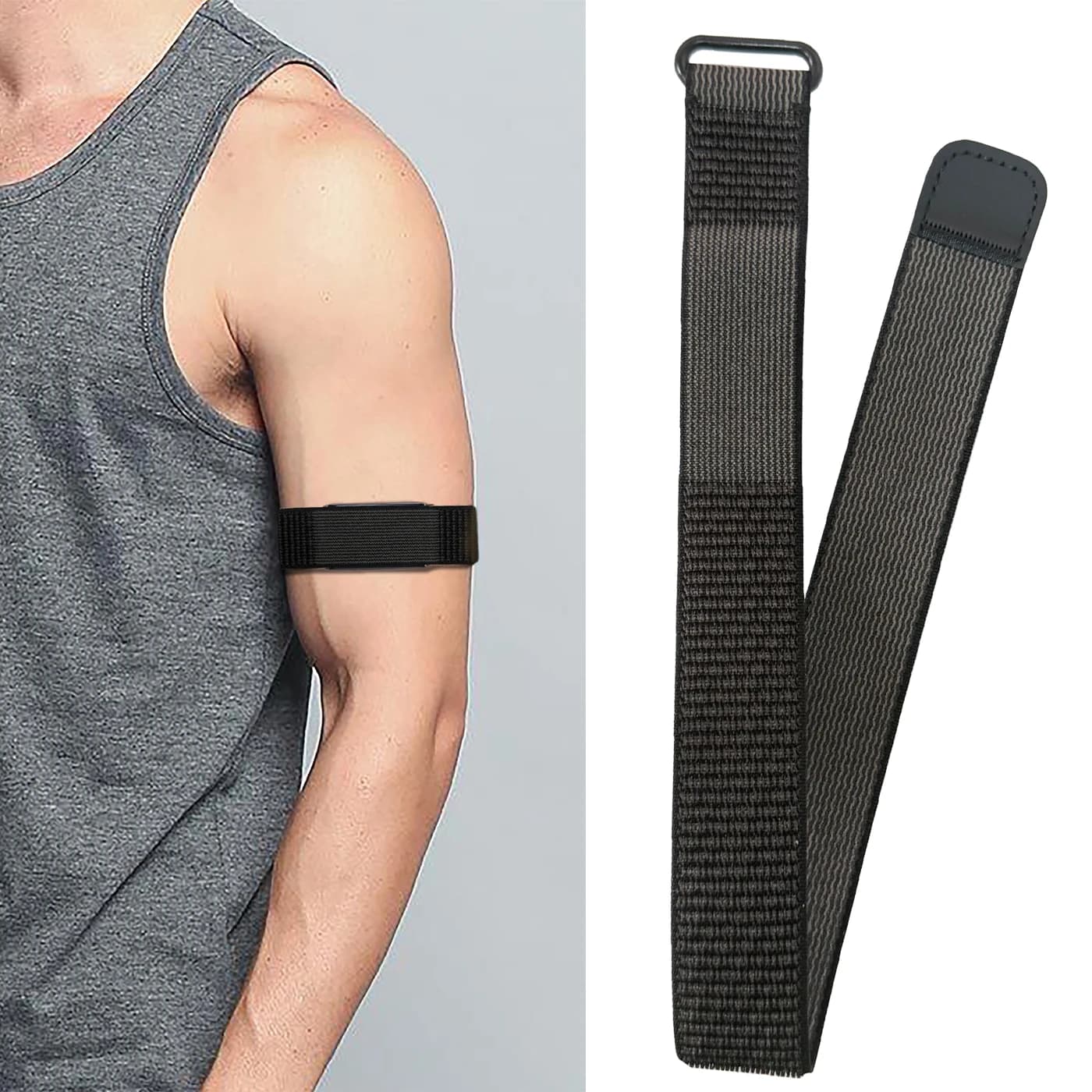 Adatto per Amazfit, cinturino Huami Helio, cinturino sportivo lungo, passante in nylon, una cinghia bicep a copertura totale, velcro