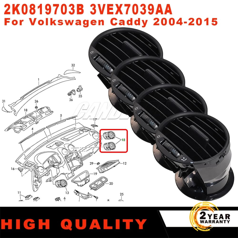 Per VW Caddy 2K Mk3 Nuovo Cruscotto Anteriore Air Vent Condizionatore D'aria AC Griglia Diffusore Pannello 2K0819703B 3VEX7039AA accessori auto