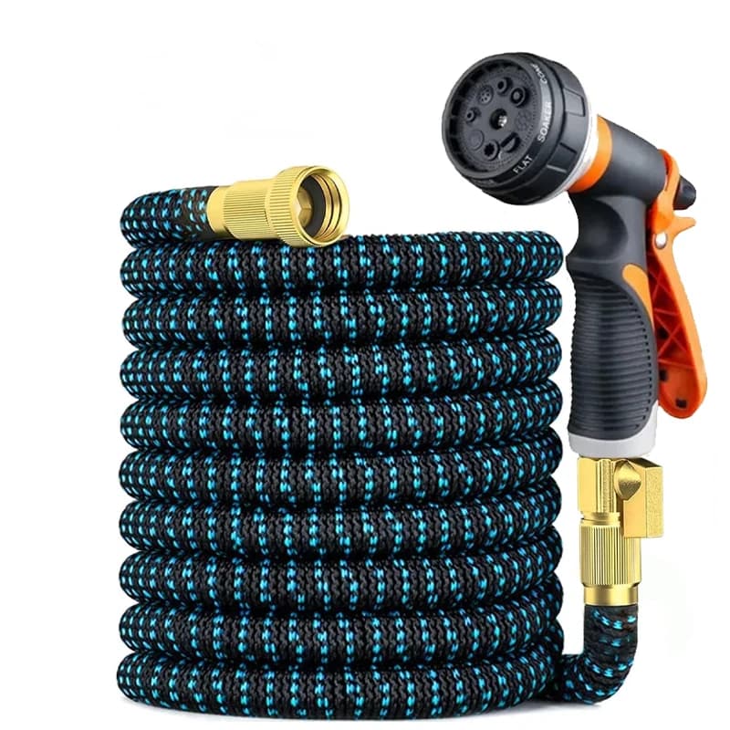 Tubo da Giardino Espandibile Magico, Tubo Flessibile ad Alta Pressione per Auto, Tubi in Plastica per Irrigazione con Pistola a Spruzzo