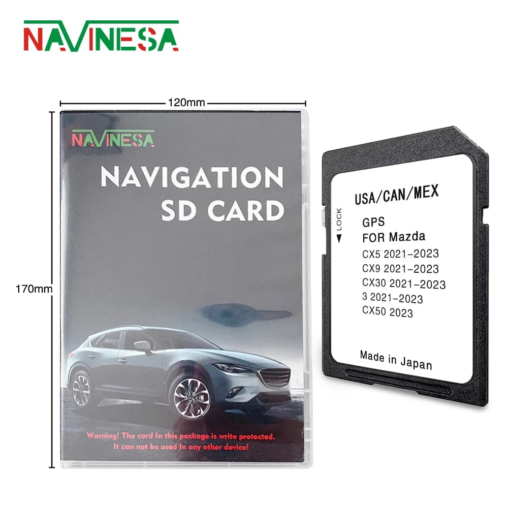 Sat Nav per Mazda CX-5 CX-9 CX-30 CX-50 Scheda SD di navigazione USA CAN MEX GPS 2023 Versione mappa Aggiornamento scheda di memoria Navi Software