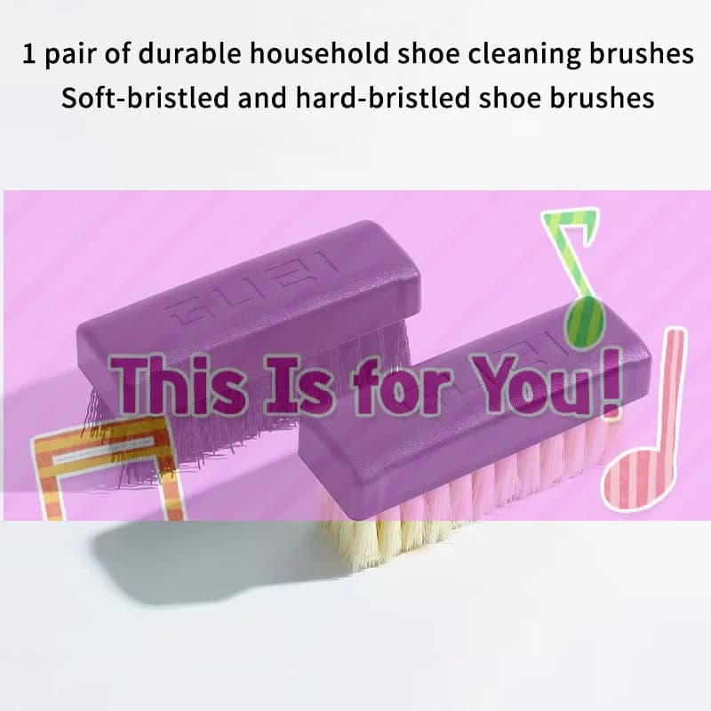 【HMA】1 paio di spazzole per scarpe in nylon, con setole morbide e rigide adatte per una pulizia profonda, un strumento durevole per la cura delle scarpe per la casa.