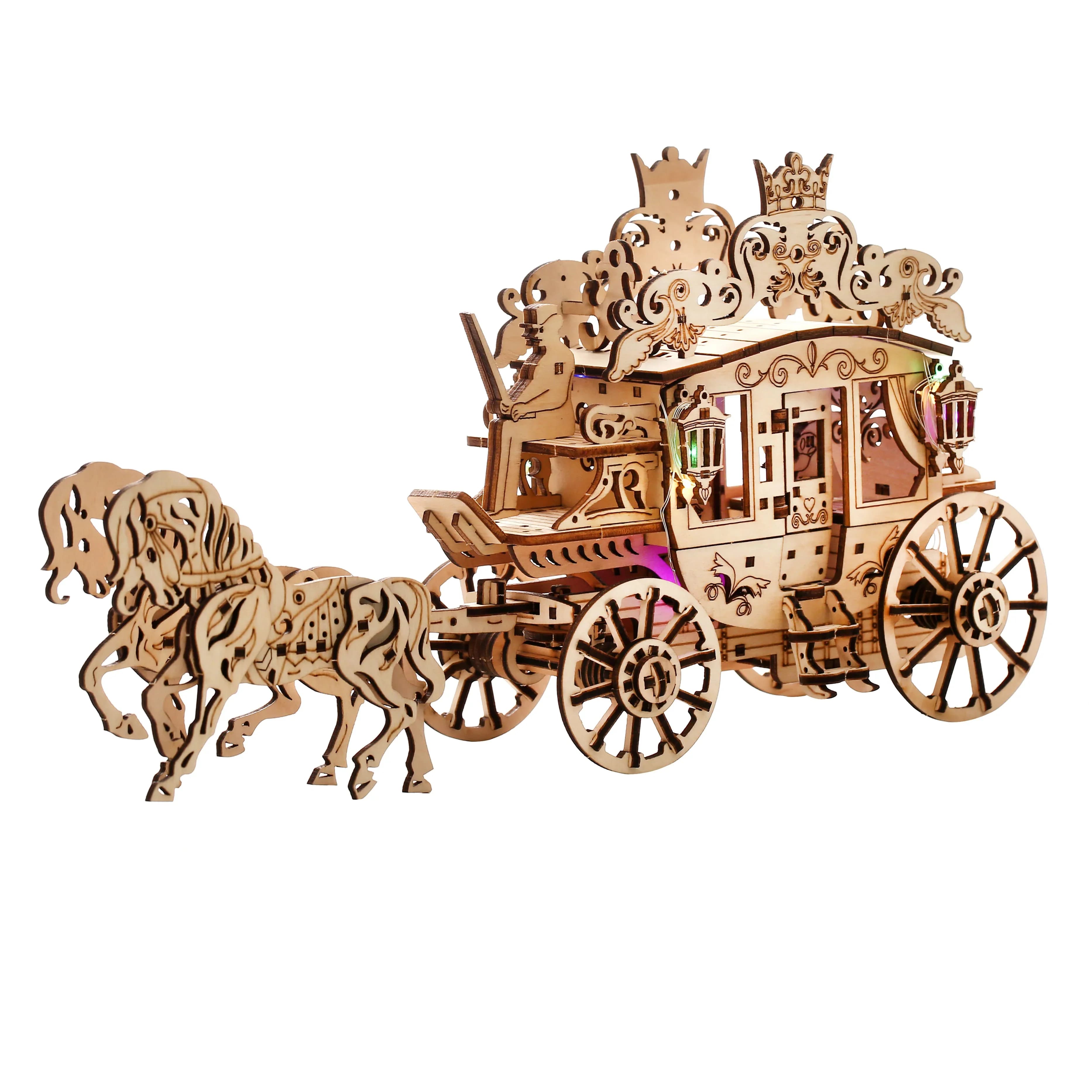 gharry modello fai da te puzzle in legno 3D kit di blocchi di costruzione giocattolo di assemblaggio regalo di compleanno per bambini decorazioni per la casa per adulti
