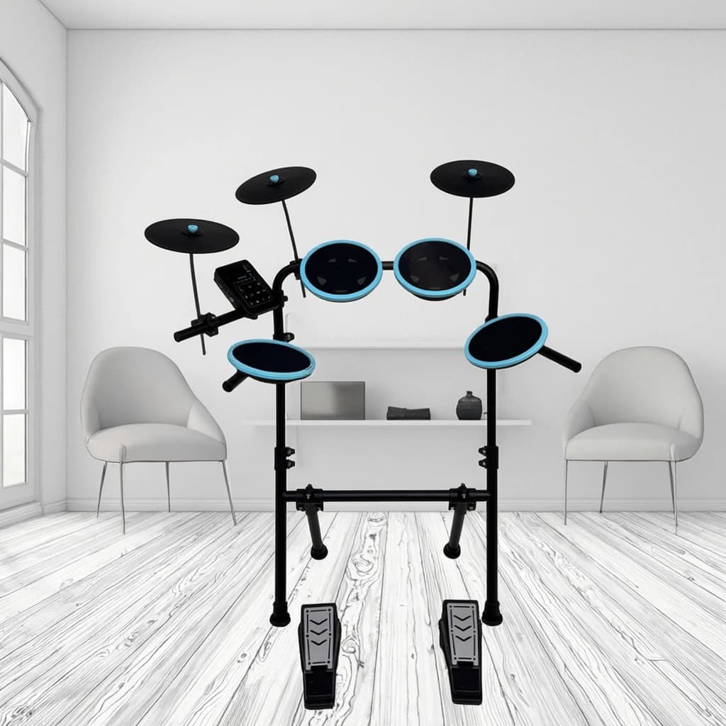 Batteria elettronica AIERKE DD01 per principianti e bambini: batteria digitale leggera a 7 pad con jack per cuffie e oltre 100 suoni