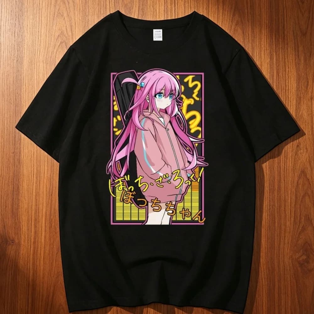 Bocchi the Rock cotton tshirt men Punk University 2000s Pop Culture t shirt Comfortable hip hop Grunge Trendy Classic harajuku