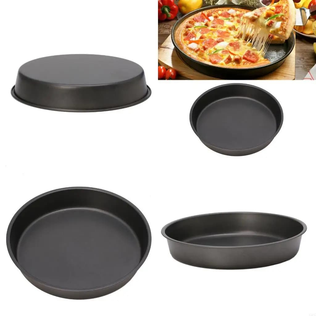 Nuovo profondo rotondo pizza padella antiaderente teraggio torta cucina utensile in acciaio x3uc