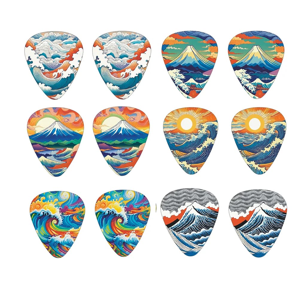 Nuovo 0.46/0.71/1.0 Millimetri 12 pz/set Palette Per Chitarra Cartoon Coppie Plettri Per Chitarra Acustica Accessori Per Strumenti Musicali Pick Guitar