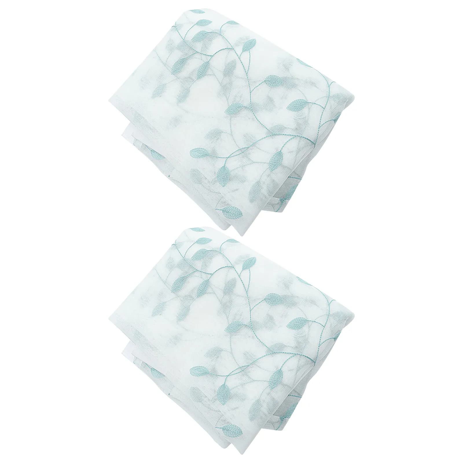2 Pezzi Tende per Finestre in Voile Trasparente con Motivo a Foglie, Decorative e Filtranti la Luce, per Casa e Balcone