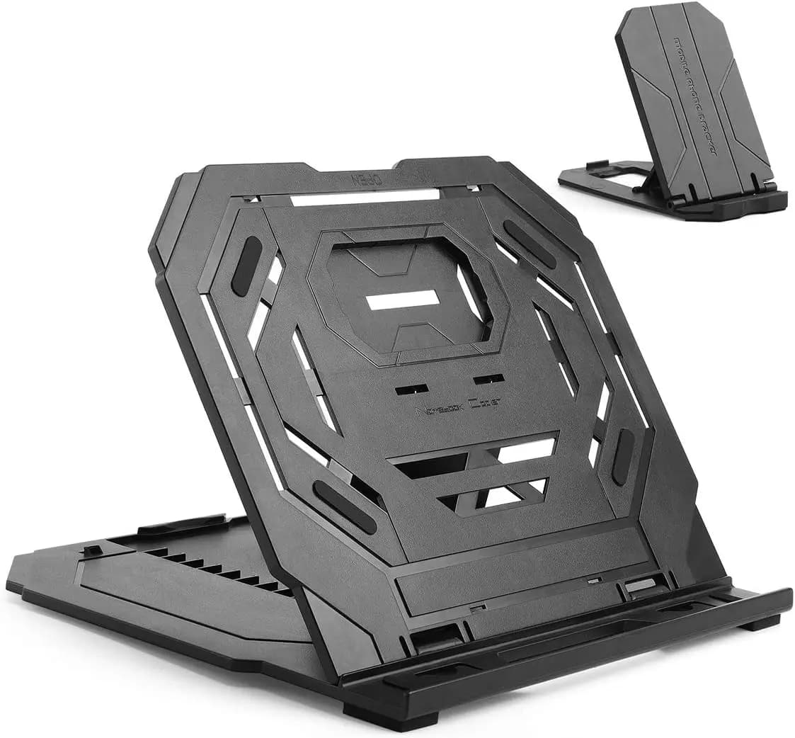 Supporto Regolabile per Tablet con Porta Telefono, 9 Angolazioni per Tablet da Disegno e Laptop da 12-17 Pollici