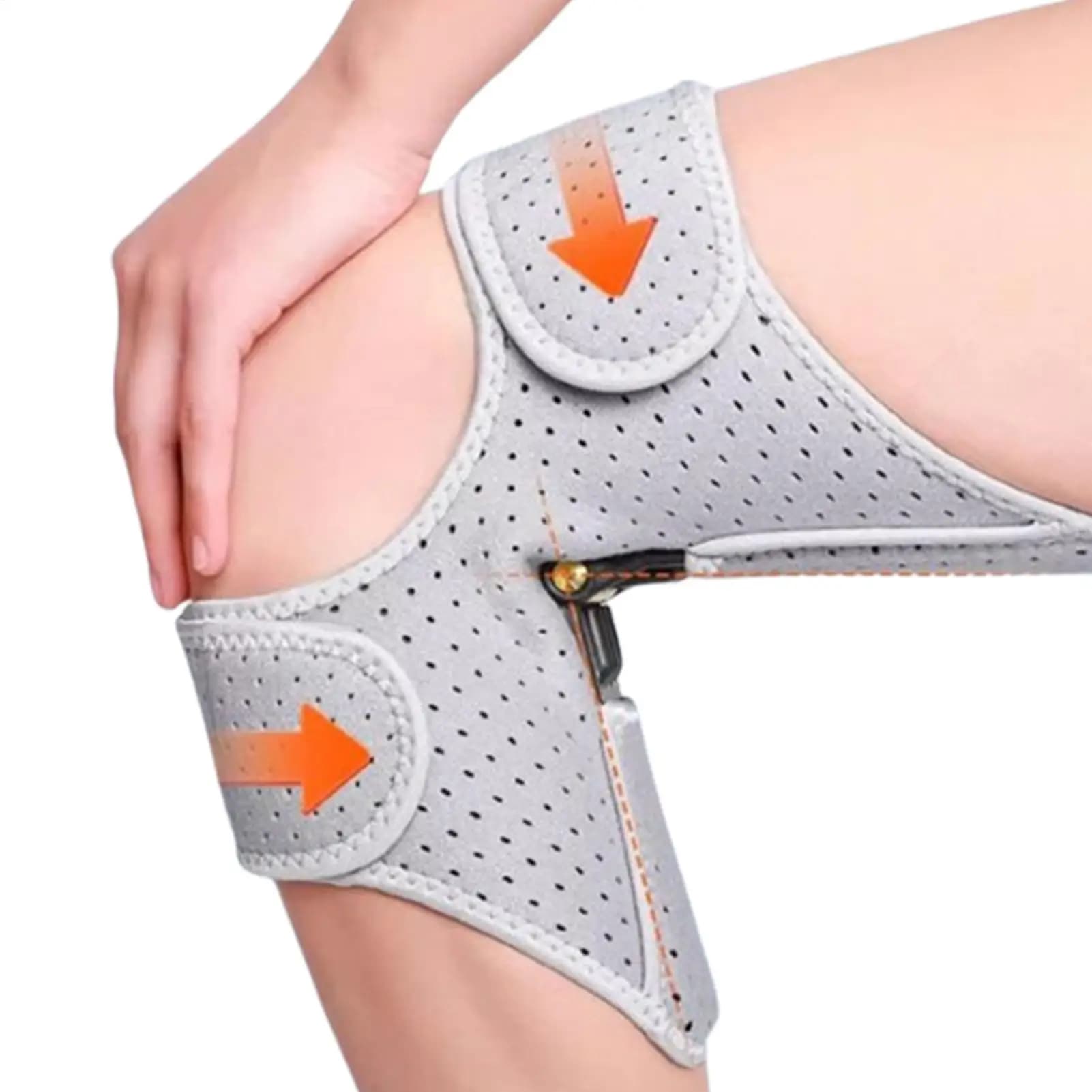 Bretelle stabilizzatrici per ginocchio Dispositivo di assistenza al ginocchio Supporto articolare Booster Cuscinetto rotuleo regolabile Avvolgente traspirante per sport da passeggio