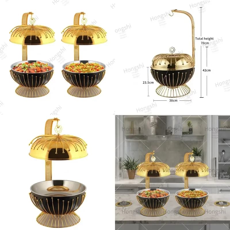 Latest 8L Stainless Steel Powered Food Warmer Container Chafing Dish Set for Hotel & Restaurant Use