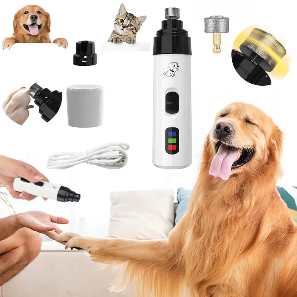 Tagliacapelli Elettrico Ricaricabile USB per Unghie di Cani e Gatti, Silenzioso, per la Cura delle Zampe degli Animali Domestici