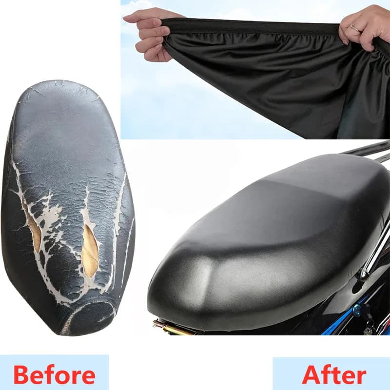 Motorcycle Seat Cover Elastic PU Leather Motorbike Seat Protector Cushion Waterproof Sunscreen Seat Cover For Small Motorcycles