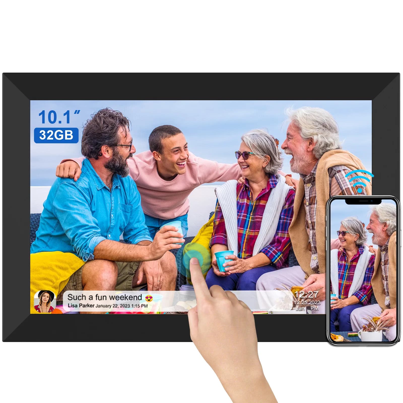 32 GB 10.1 inch LCD Touch Screen IPS 1280x800 digital photo frame, best Christmas birthday gift for friends and family