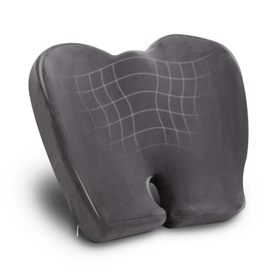 Cuscino del sedile in memory foam AirCloud, supporto ergonomico per il sollievo dal dolore alla parte bassa della schiena, del coccyx e dell'anca, promuove una migliore postura, Washa