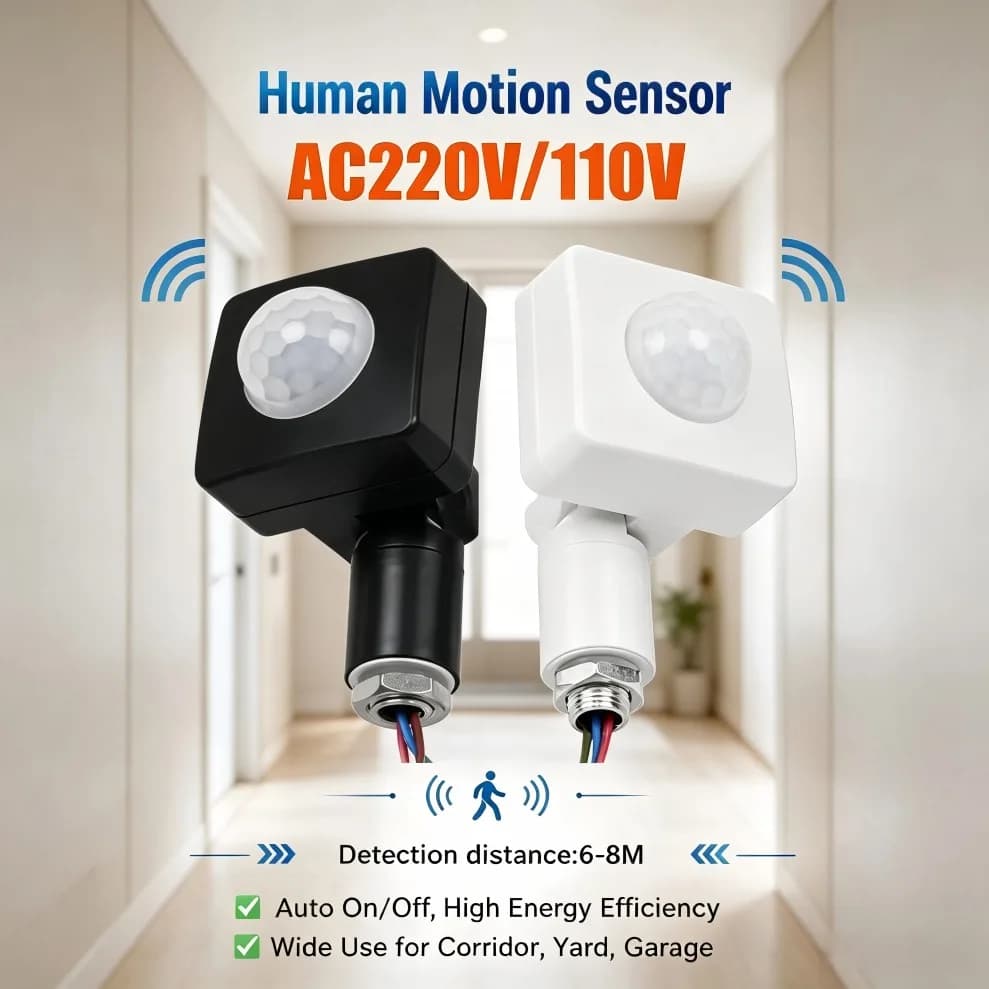 1-2PCS AC110V/220V PIR Human Motion Sensor Detector, Smart Home Infrared Induction Sensor for Stairs Corridor Aisle Lighting
