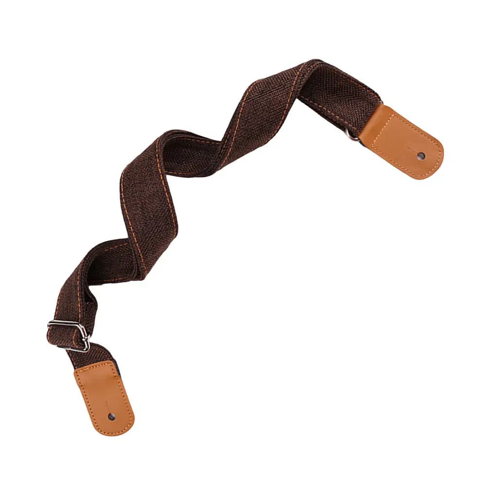 1 Pezzo Cinghia per Ukulele in Cotone e Lino con Design Robusto e Fibbia in Metallo, Regolazione Libera della Lunghezza, Perfetta per Ukulele